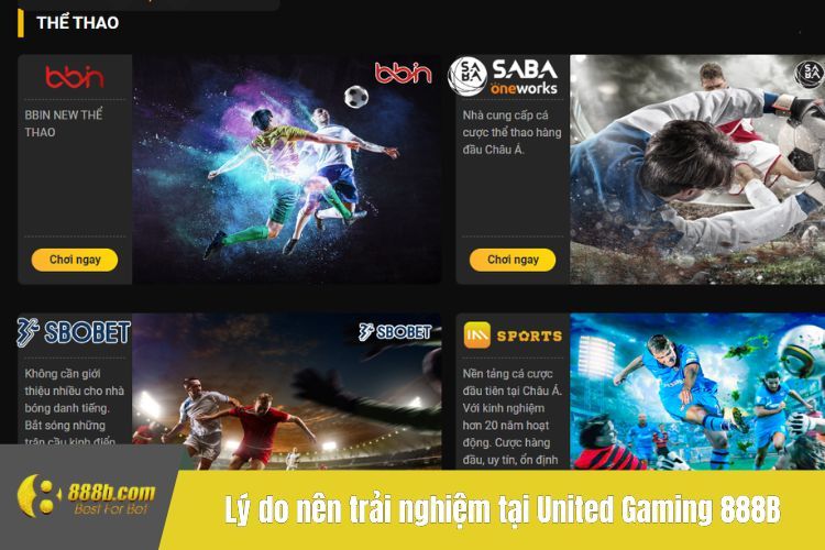 Lý do nên ghé đến trải nghiệm tại United Gaming 888B